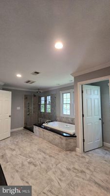 Bathroom, Glass Shower, Interior, Marble, Recessed Lighting