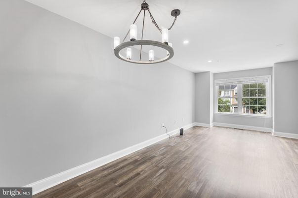 Empty room, Interior, Pendant Lights, Recessed Lighting, Wood Texture Flooring