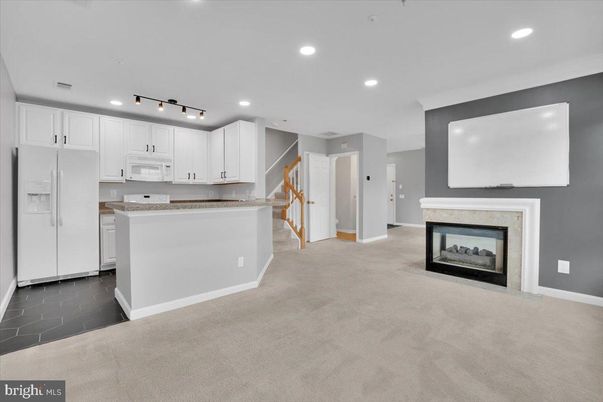 Empty room, Fireplace, Interior, Kitchen, Recessed Lighting