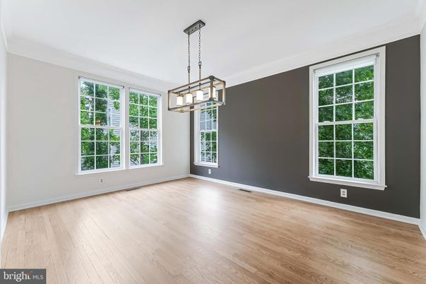 Empty room, Interior, Pendant Lights, Wood Texture Flooring