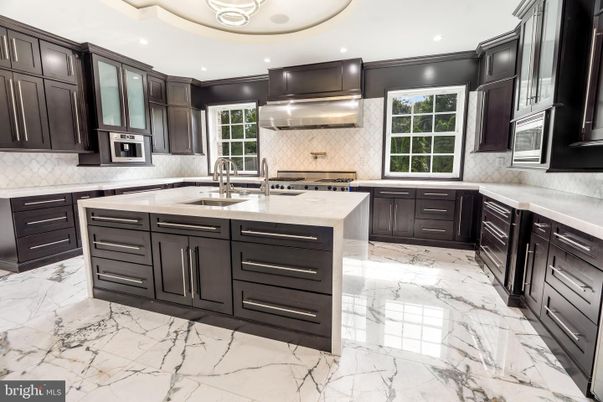 Interior, Kitchen, Marble, Recessed Lighting, Stainless Steel Appliances