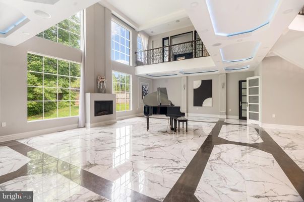 Fireplace, Interior, Marble, Piano, Recessed Lighting