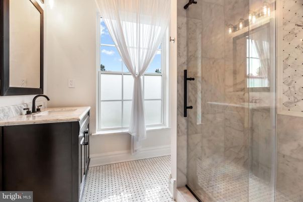 Bathroom, Glass Shower, Interior, Marble Walls