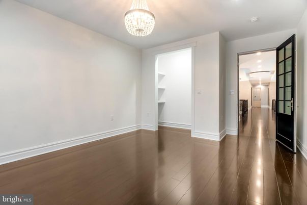 Chandelier, Empty room, Interior, Recessed Lighting, Wood Texture Flooring