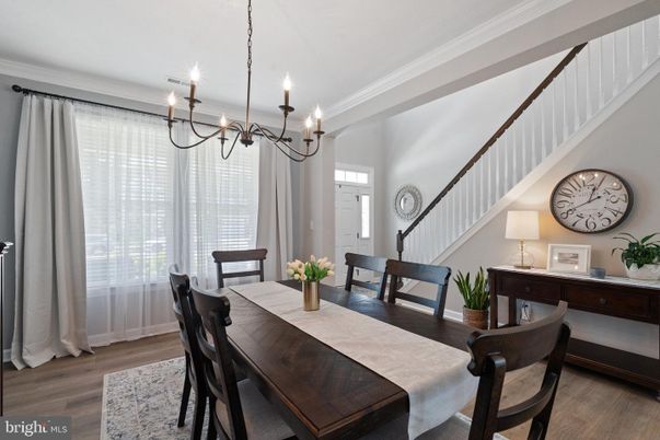 Chandelier, Dining room, Interior, Wood Texture Flooring
