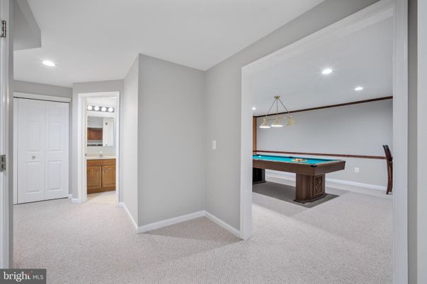 Billiard Table, Game Room, Interior, Pendant Lights, Recessed Lighting