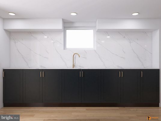 Interior, Marble Walls, Recessed Lighting, Wood Texture Flooring