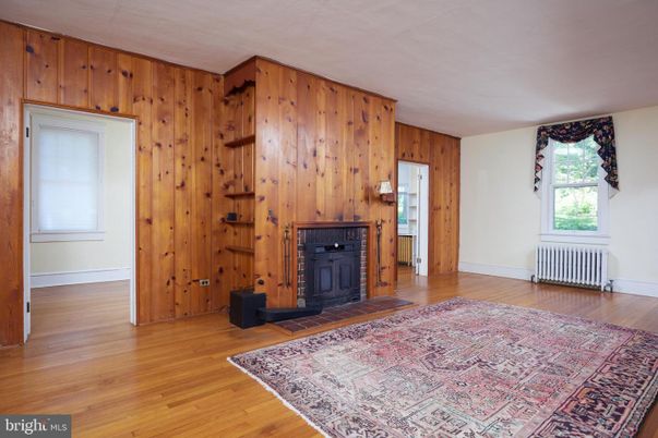 Empty room, Fireplace, Interior, Wood Texture Flooring, Wooden Walls