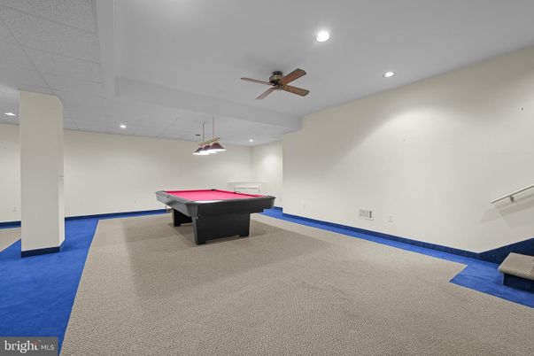 Billiard Table, Game Room, Interior, Pendant Lights, Recessed Lighting