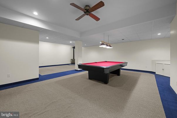Billiard Table, Game Room, Interior, Pendant Lights, Recessed Lighting