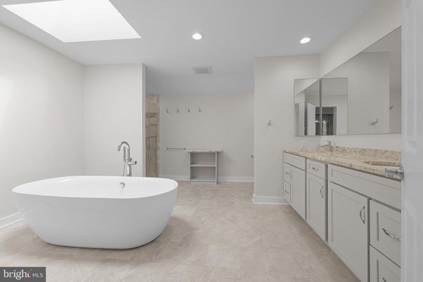 Bathroom, Dual Sink Vanities, Free Standing Baths, Interior, Recessed Lighting