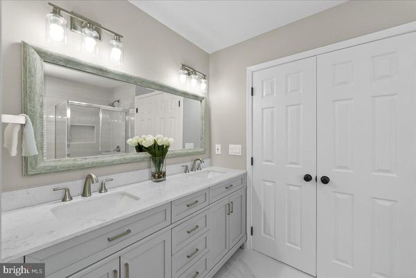 Bathroom, Dual Sink Vanities, Glass Shower, Interior