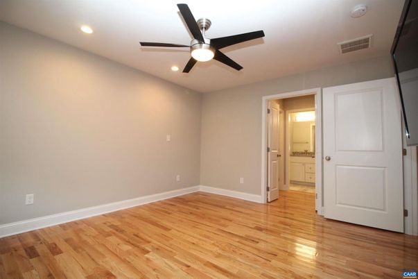 Bathroom, Empty room, Interior, Recessed Lighting, Wood Texture Flooring