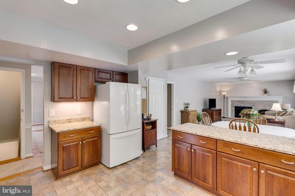 Fireplace, Interior, Kitchen, Living room, Recessed Lighting