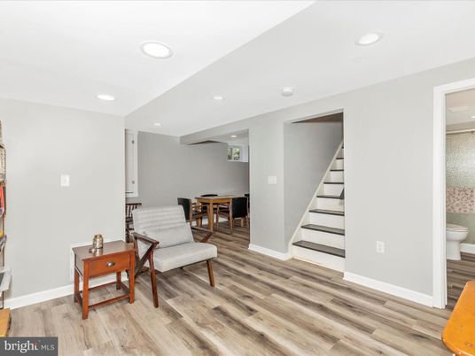 Bathroom, Dining room, Interior, Recessed Lighting, Wood Texture Flooring