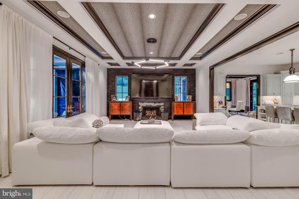 Dining room, Fireplace, Interior, Living room, Pendant Lights, Recessed Lighting