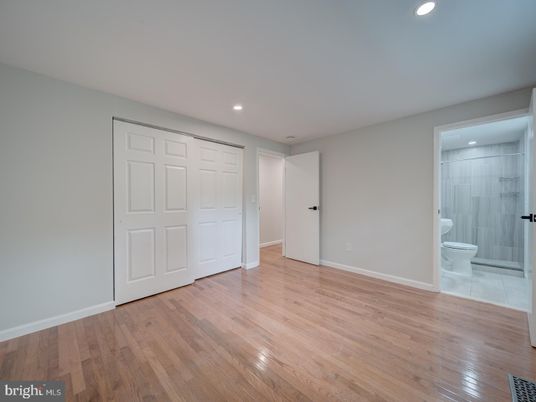 Bathroom, Empty room, Interior, Recessed Lighting, Wood Texture Flooring