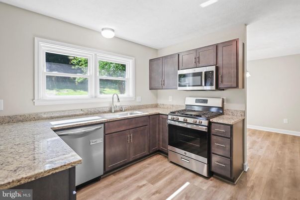 Interior, Kitchen, Stainless Steel Appliances, Wood Texture Flooring