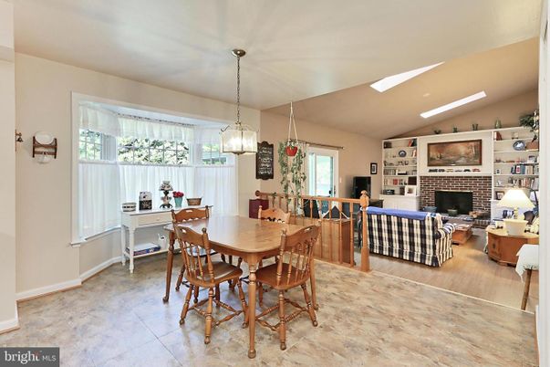 Dining room, Fireplace, Interior, Living room, Pendant Lights, Wood Texture Flooring