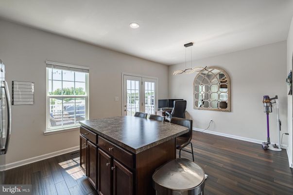 Dining room, Interior, Pendant Lights, Recessed Lighting, Wood Texture Flooring