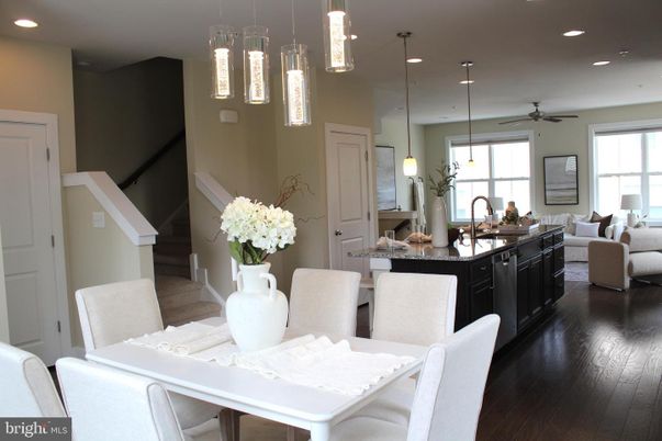 Dining room, Interior, Kitchen, Living room, Pendant Lights, Recessed Lighting, Wood Texture Flooring
