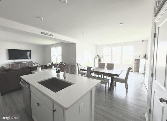 Dining room, Interior, Kitchen, Living room, Recessed Lighting, Wood Texture Flooring