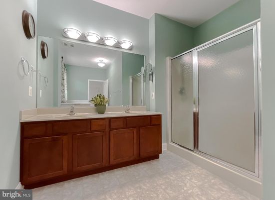 Bathroom, Dual Sink Vanities, Glass Shower, Interior