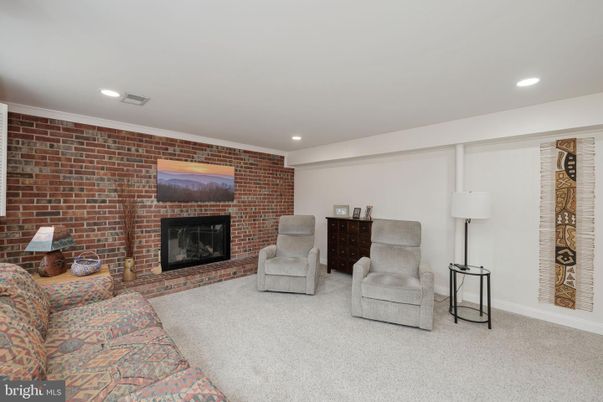 Fireplace, Interior, Recessed Lighting, Stone Walls