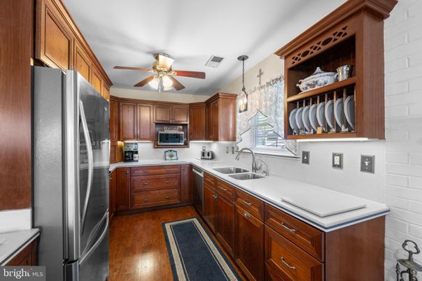 Interior, Kitchen, Pendant Lights, Stainless Steel Appliances, Wood Texture Flooring