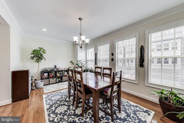 Chandelier, Dining room, Interior, Recessed Lighting, Wood Texture Flooring
