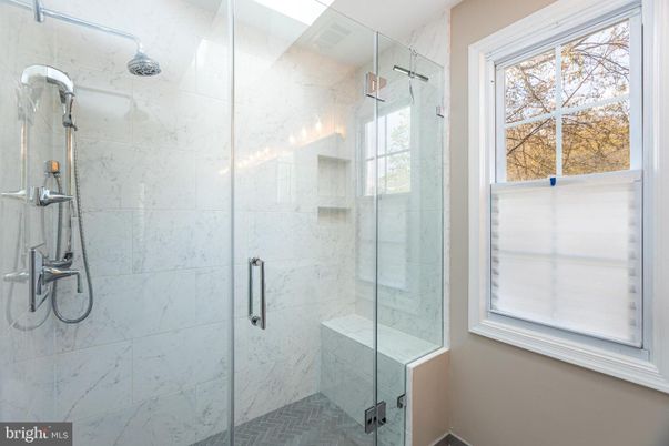 Bathroom, Glass Shower, Interior, Marble Walls