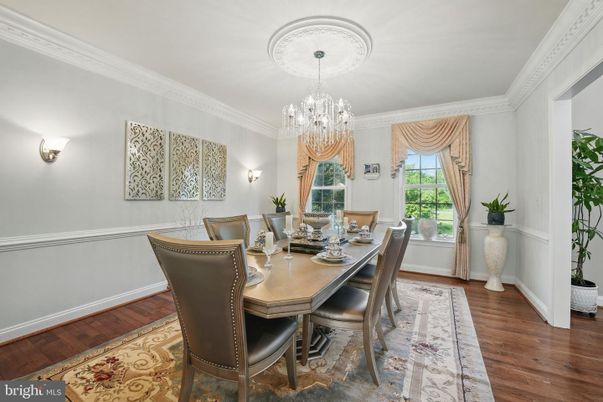 Chandelier, Dining room, Interior, Wood Texture Flooring