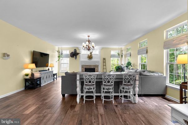 Chandelier, Fireplace, Interior, Living room, Wood Texture Flooring
