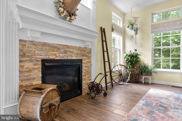Fireplace, Interior, Stone Walls, Wood Texture Flooring