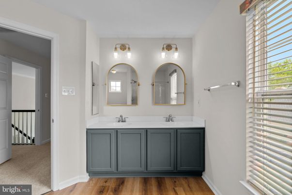 Bathroom, Dual Sink Vanities, Interior, Wood Texture Flooring