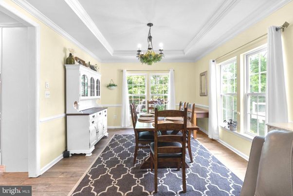 Chandelier, Dining room, Interior, Wood Texture Flooring