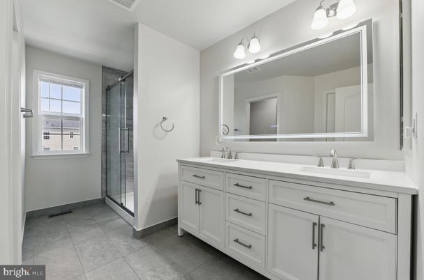 Bathroom, Dual Sink Vanities, Glass Shower, Interior