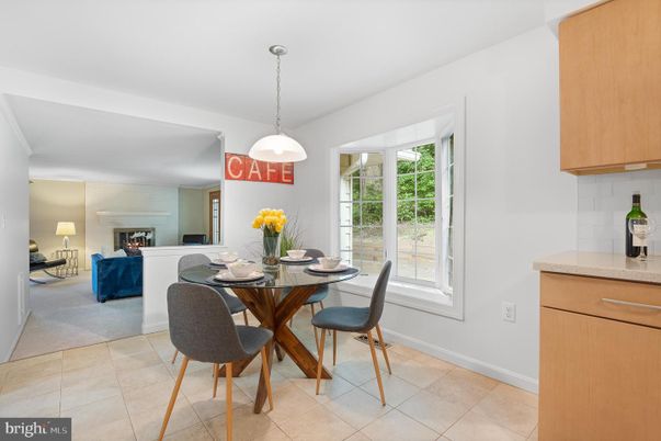 Dining room, Fireplace, Interior, Pendant Lights