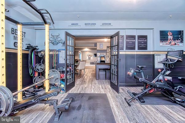 Fitness Equipment, Interior, Wood Texture Flooring