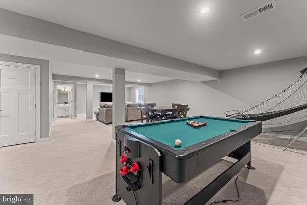 Billiard Table, Game Room, Interior, Recessed Lighting