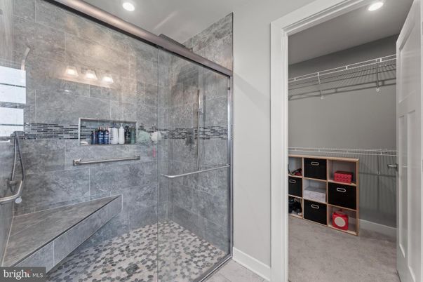 Bathroom, Glass Shower, Interior, Recessed Lighting, Walk-in Closets