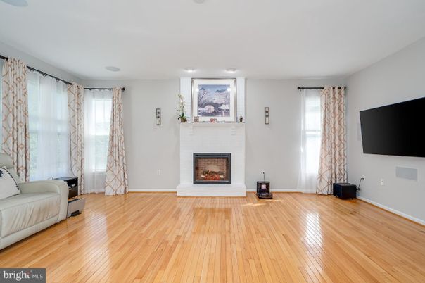 Fireplace, Interior, Recessed Lighting, Wood Texture Flooring