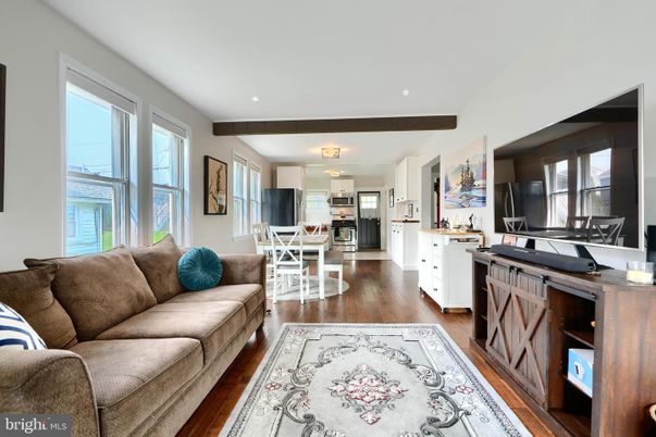 Dining room, Interior, Kitchen, Living room, Recessed Lighting, Stainless Steel Appliances, Wood Texture Flooring