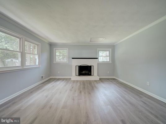 Empty room, Fireplace, Interior, Wood Texture Flooring