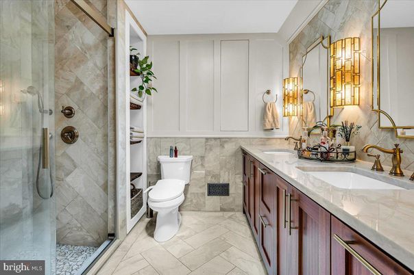 Bathroom, Dual Sink Vanities, Glass Shower, Interior