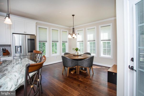 Dining room, Interior, Kitchen, Pendant Lights, Wood Texture Flooring