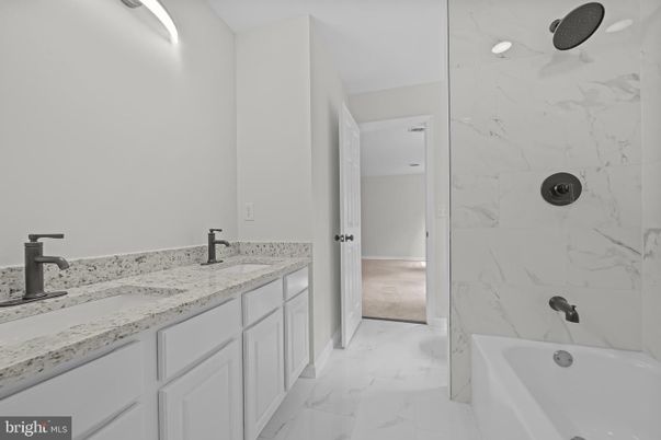 Bathroom, Dual Sink Vanities, Interior, Marble, Marble Walls