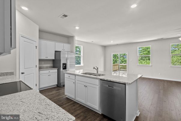 Interior, Kitchen, Recessed Lighting, Wood Texture Flooring