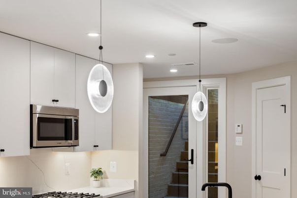 Interior, Kitchen, Pendant Lights, Recessed Lighting, Stainless Steel Appliances