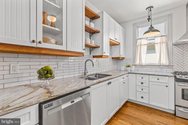 Interior, Kitchen, Pendant Lights, Stainless Steel Appliances, Wood Texture Flooring